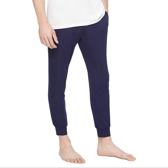 Calvin Klein Ultra Soft Abstract Blue Modal Lounge Jogger Mens Sleepwear XL - Picture 1 of 10